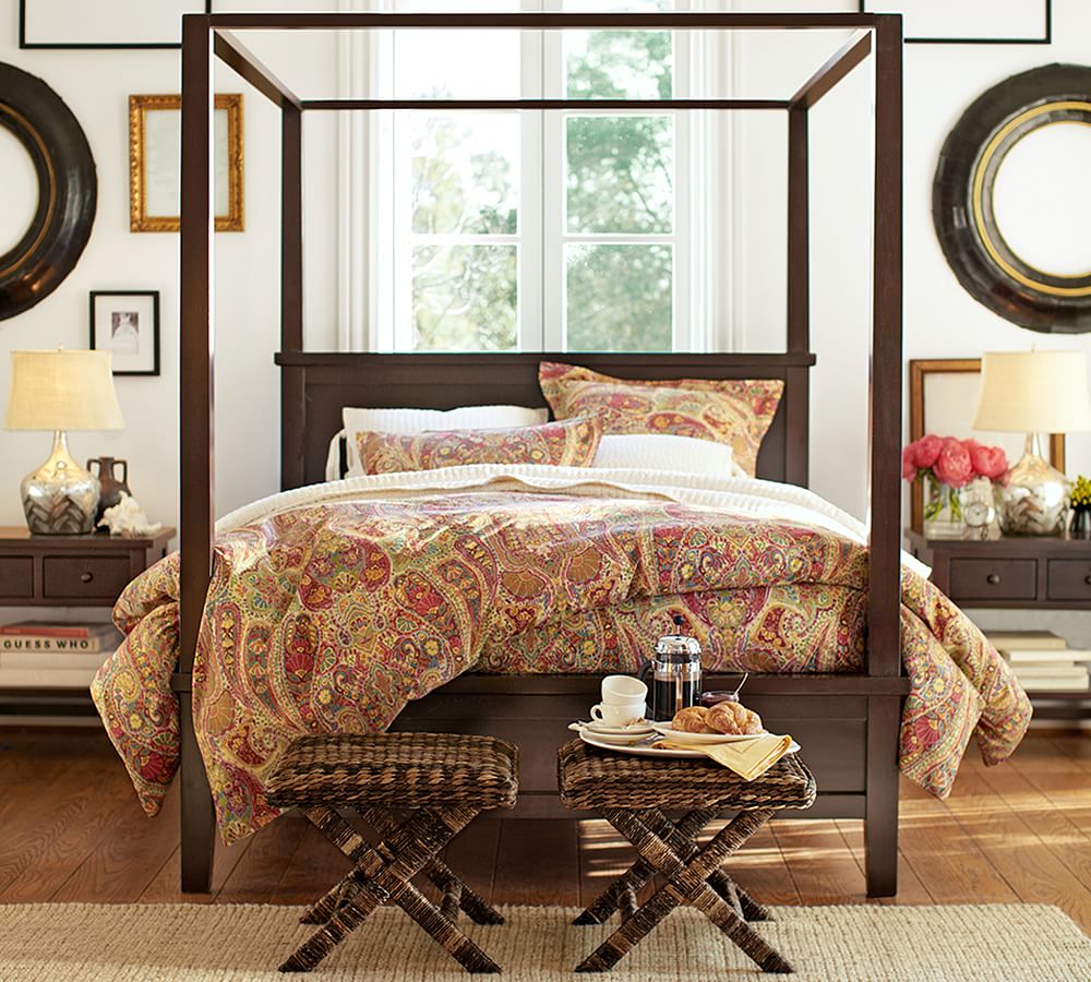 Red Rosalie Paisley Patterned Duvet Cover & Sham Pottery Barn