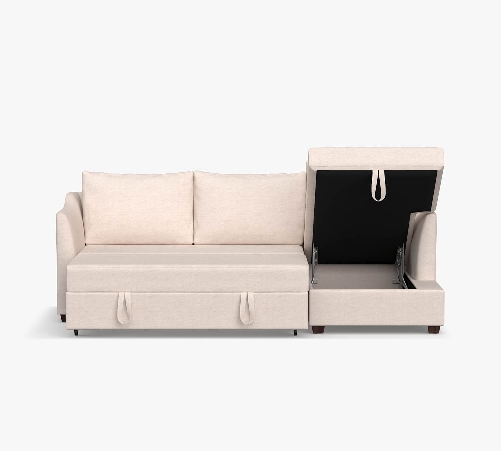 Celeste Upholstered Trundle Sleeper Sofa with Chaise Sectional