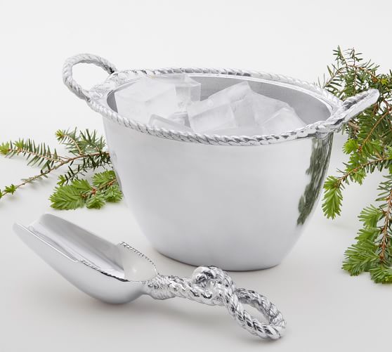 Rope Recycled Aluminum Ice Bucket & Scoop Pottery Barn