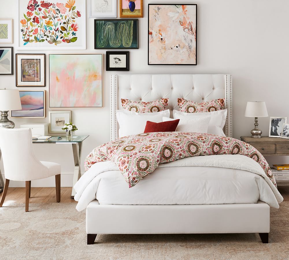 Harper Tufted Upholstered Bed Pottery Barn
