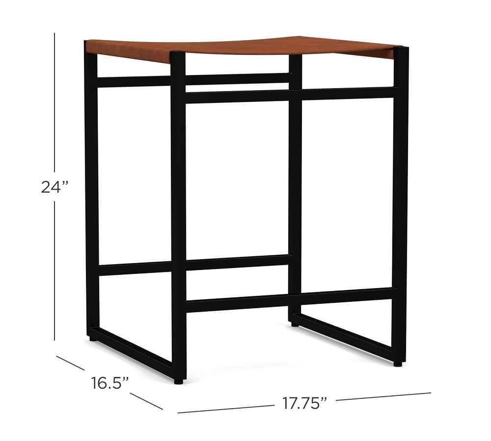 Hardy Backless Leather Bar & Counter Stools Pottery Barn
