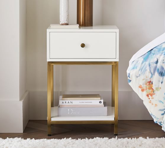 pottery barn white side table