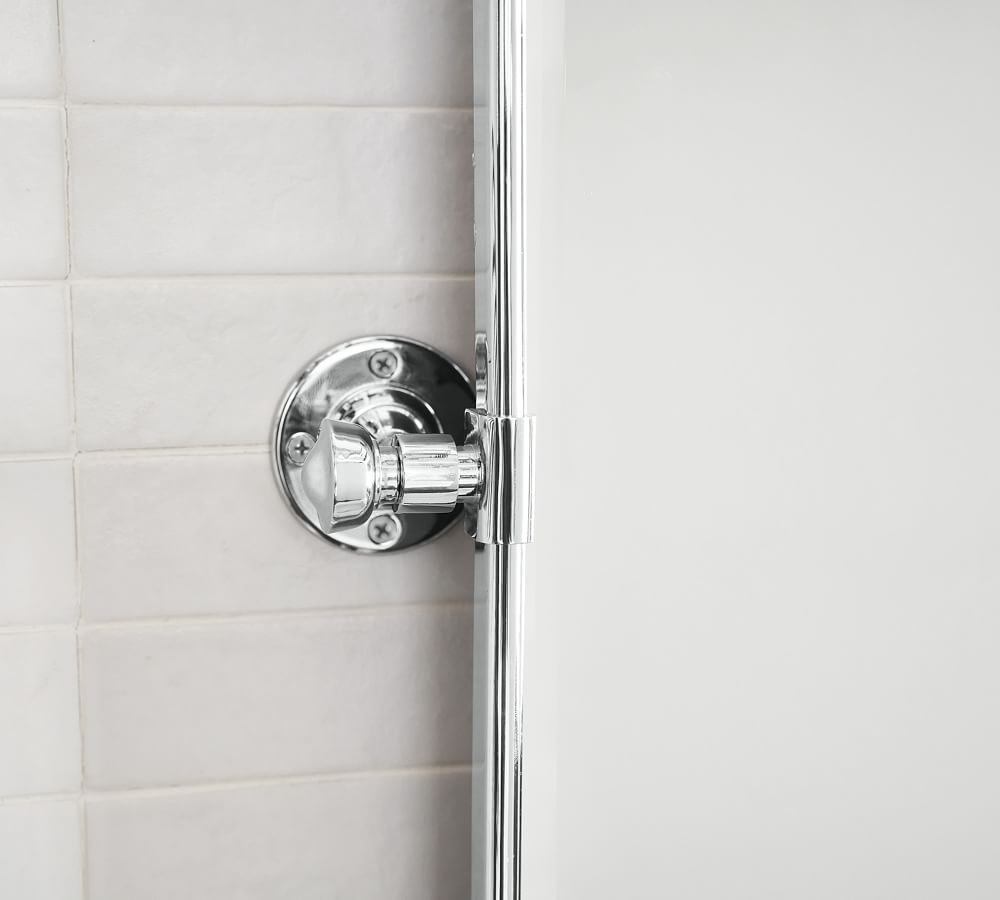 Matte Black Vintage Rounded Rectangle Pivot Mirror, 27x35", Contract