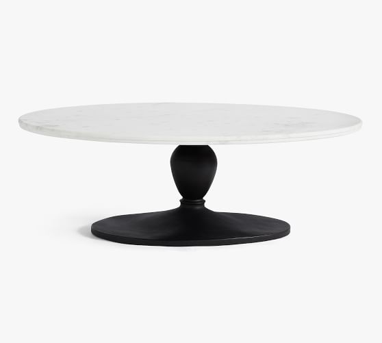 oval pedestal coffee table