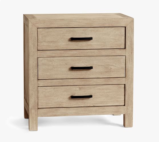 bare wood nightstand