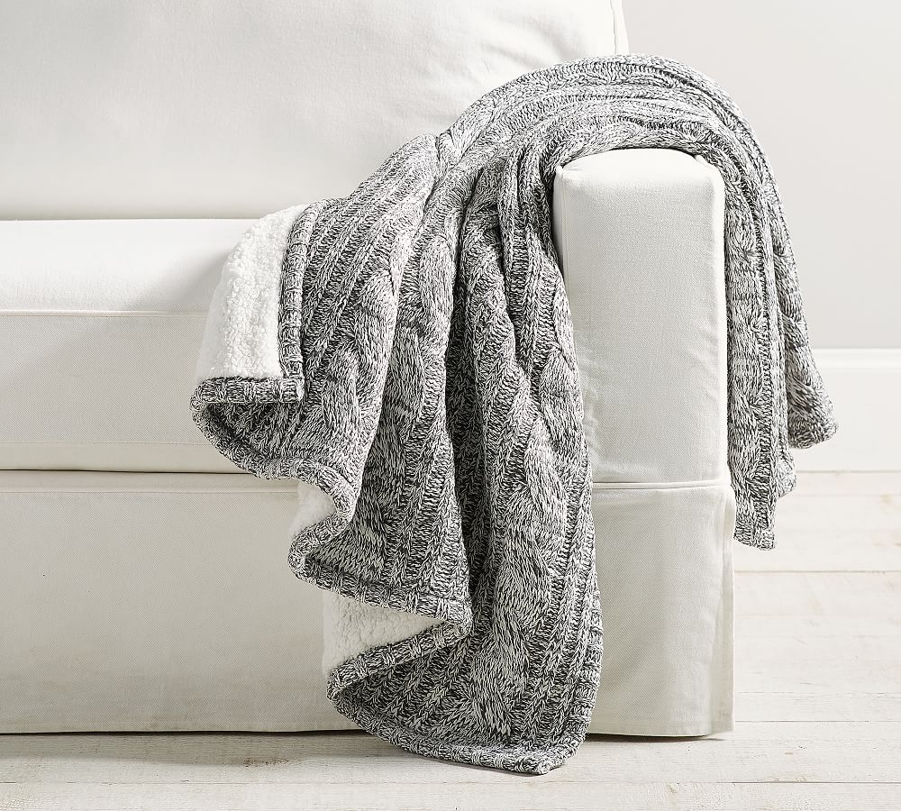 Cozy Cable Knit Throw Blanket | Pottery Barn
