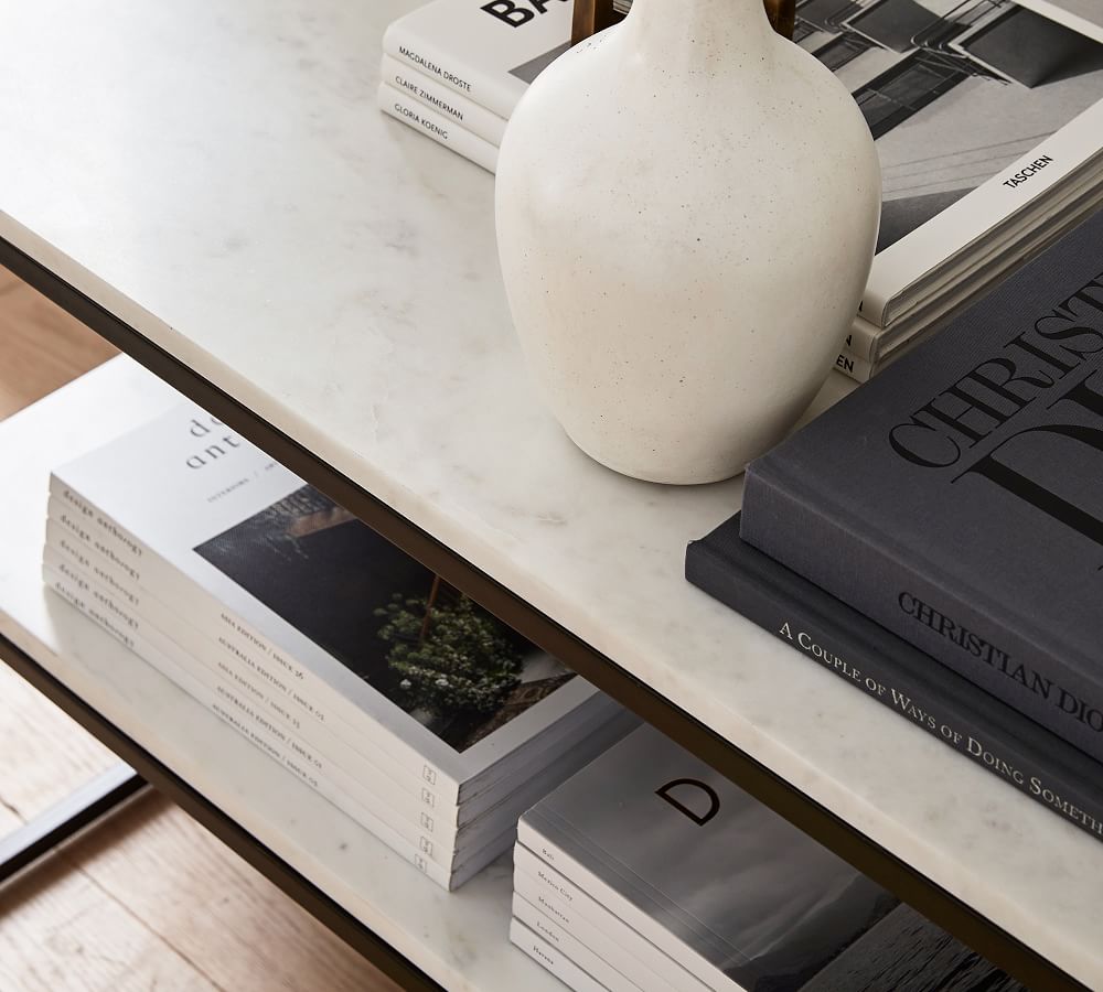 Delaney Marble Media Console Pottery Barn