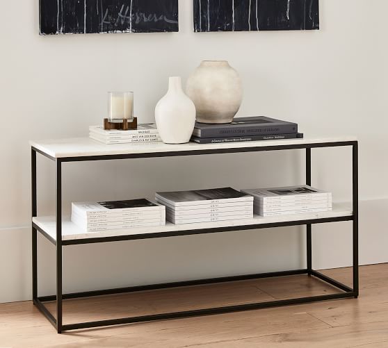 pottery barn marble console table