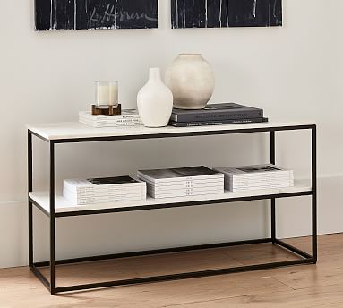 marble console table with shelf