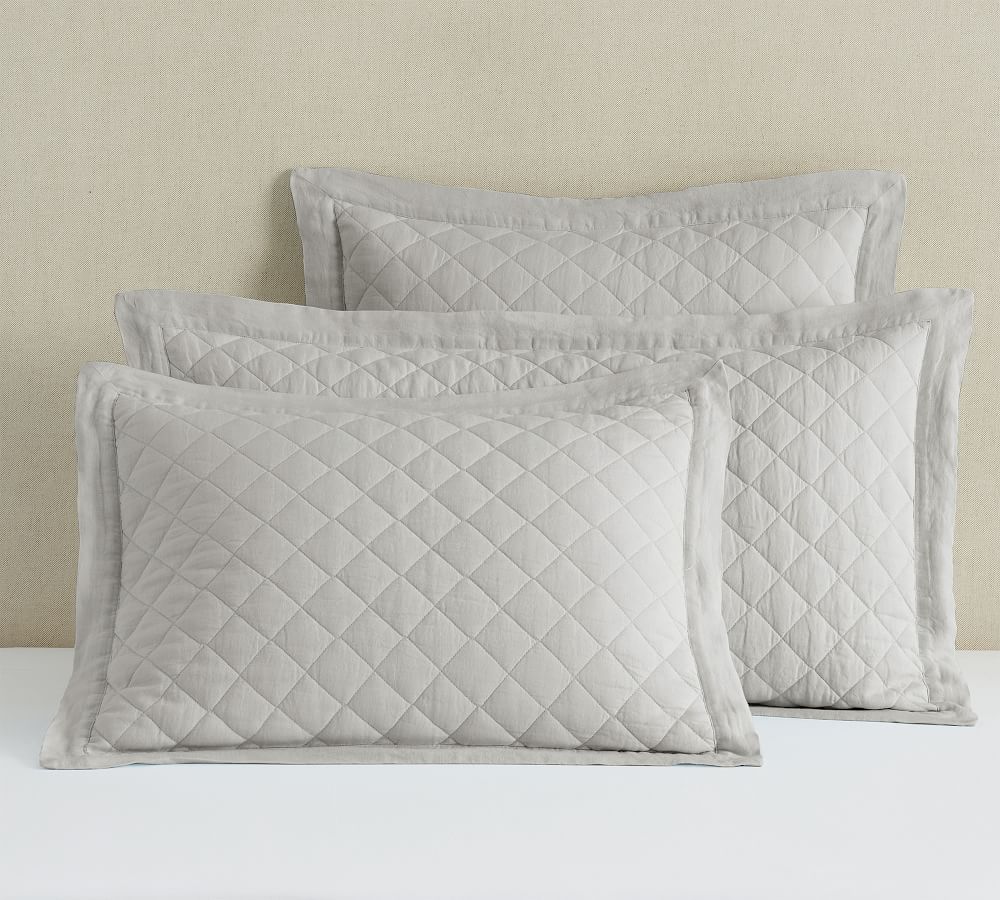 Belgian Flax Linen Diamond Quilted Sham Pottery Barn