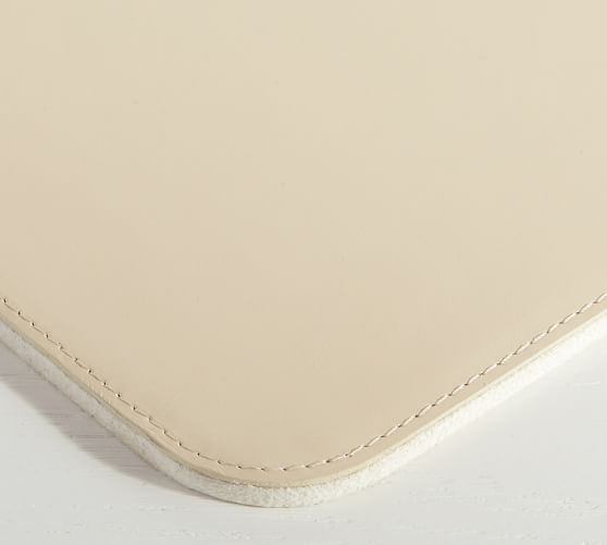 white leather desk blotter