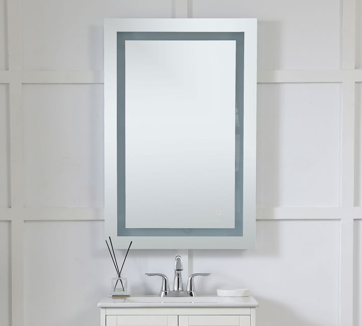 pottery barn vanity mirror with lights