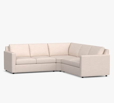 Sanford Roll Arm Upholstered 3-Piece L-Sectional with Wedge | Pottery Barn