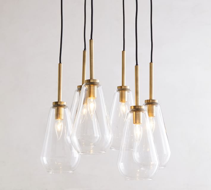 pottery barn brass pendant light