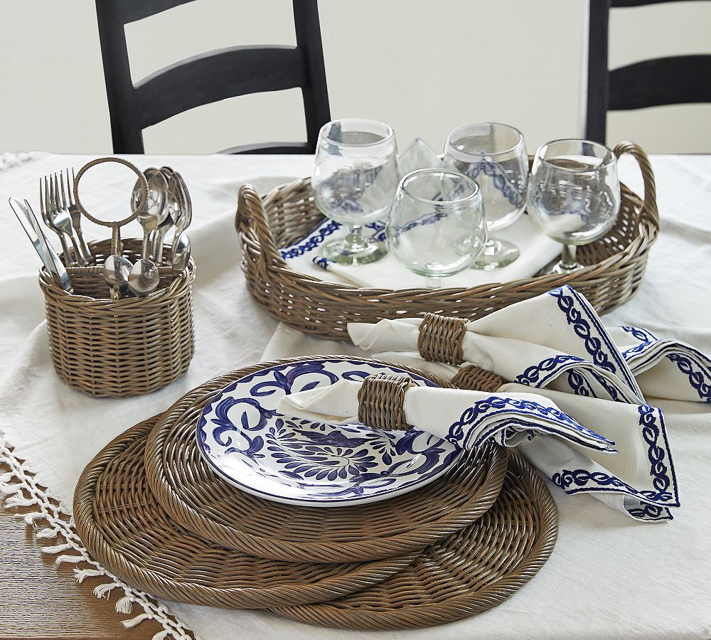 Puebla Melamine 12Piece Dinnerware Set Pottery Barn