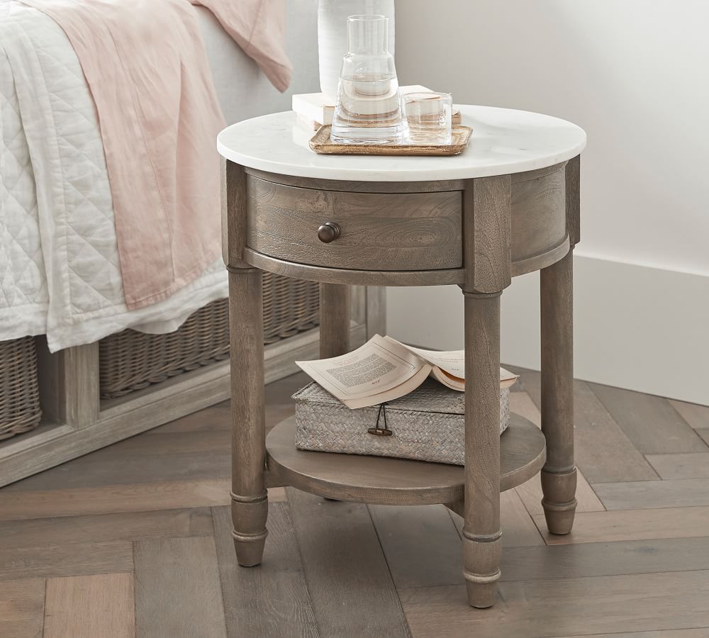 marble side table with drawer