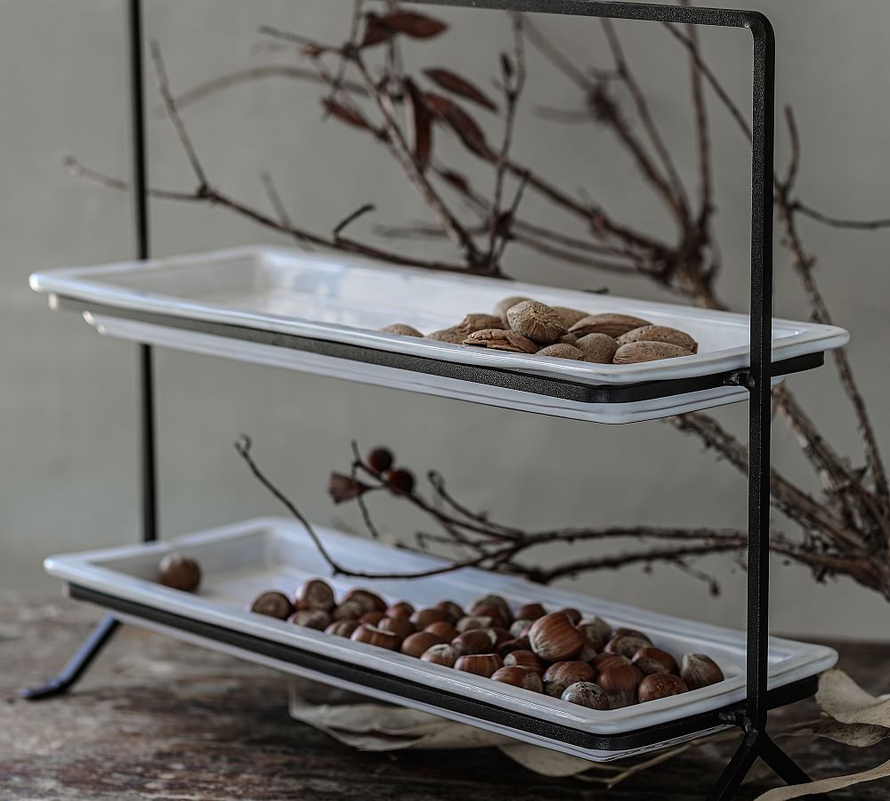 Costa Nova Plano Recycled Stoneware 2Tier Stand Pottery Barn