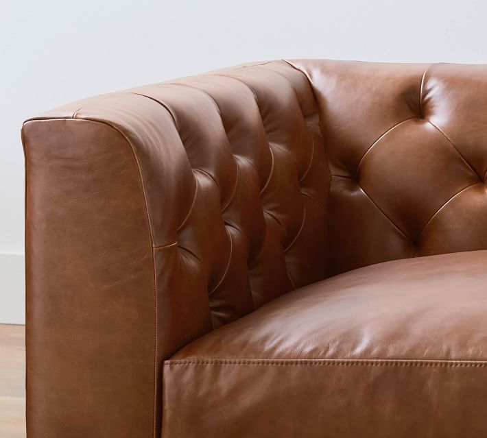 Henley Tufted Leather Sofa Pottery Barn