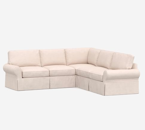 PB Basic Slipcovered 3-Piece Sectional | Pottery Barn