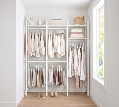 Essential Walk-In Closet by Hold Everything, 6' Complete Hanging System ...