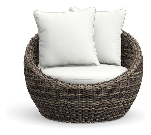 Torrey Papasan Lounge Chair Cushion Slipcover, Premium Sunbrella®; Canvas White