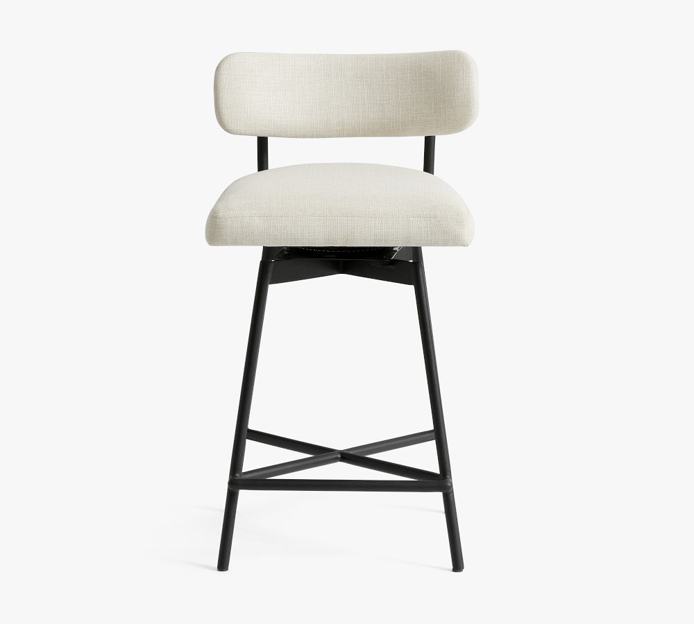 Maison Upholstered Low Back Swivel Bar & Counter Stool Pottery Barn
