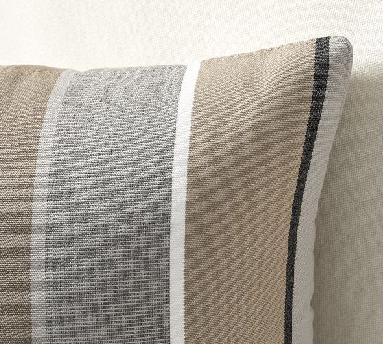 Sunbrella® Milano Striped Outdoor Lumbar Throw Pillow Pottery Barn