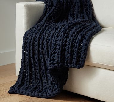 Colossal Ribbed Handknit Throw Blanket | Pottery Barn