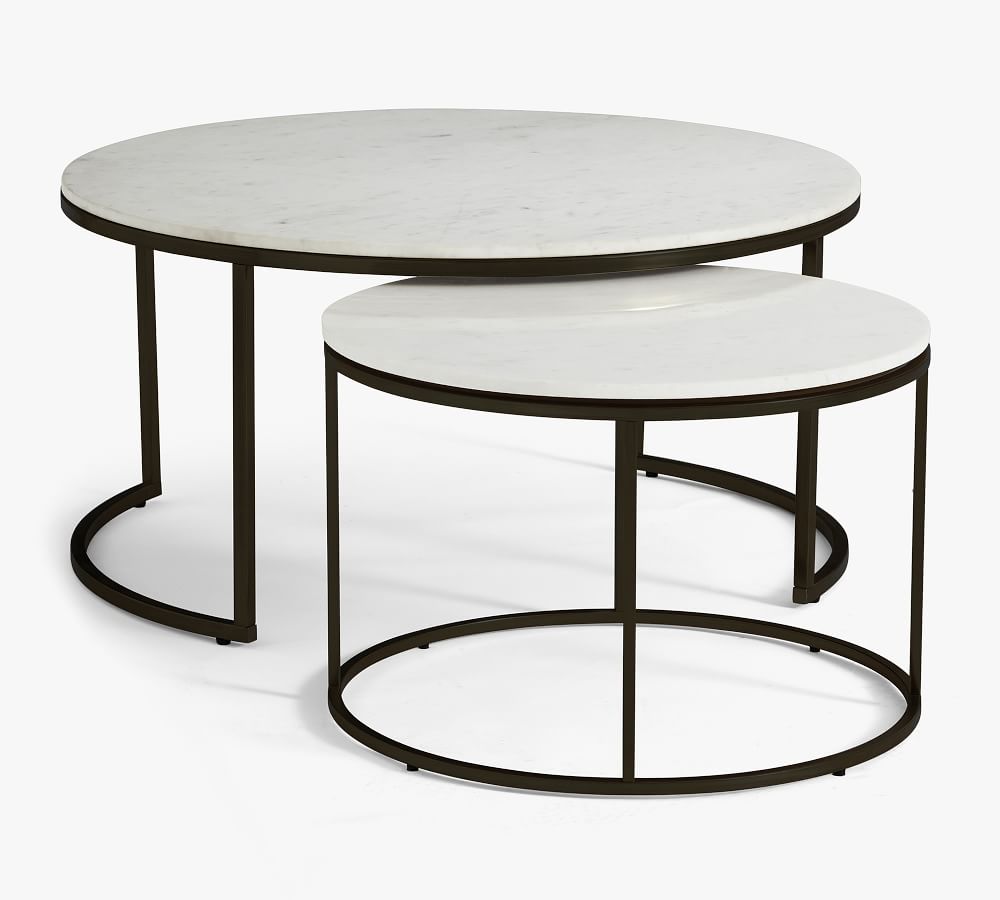 Delaney Round Marble Nesting Coffee Tables Pottery Barn