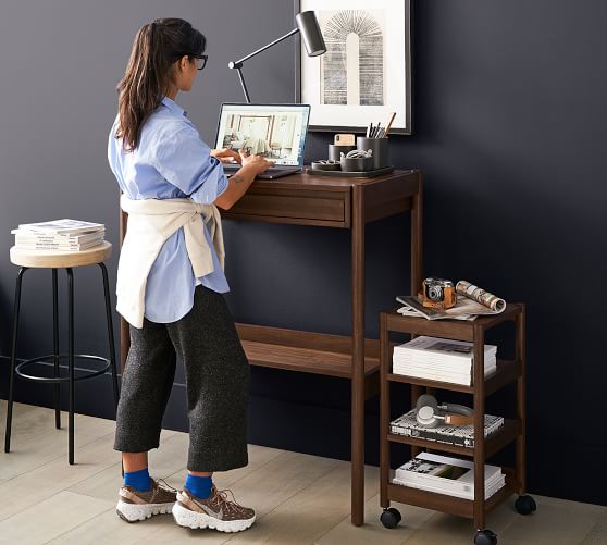 pottery barn wood standing desk