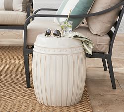 Reeded 14.5" Ceramic Side Table