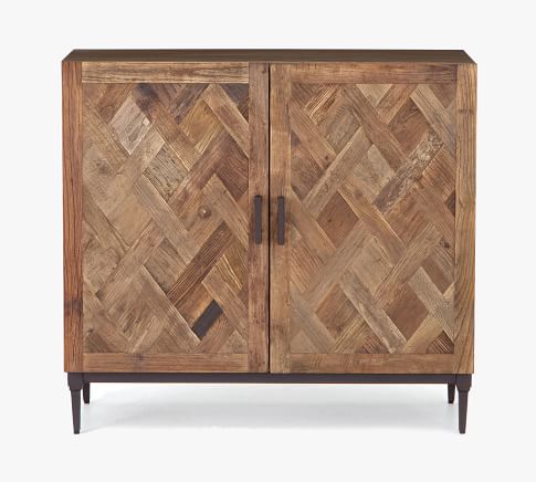 parquet reclaimed wood media console