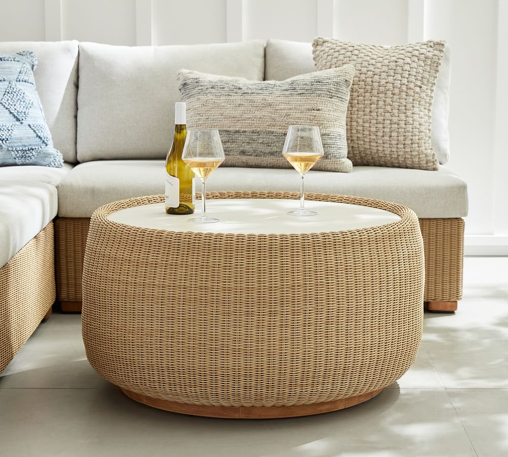 indoor wicker coffee table