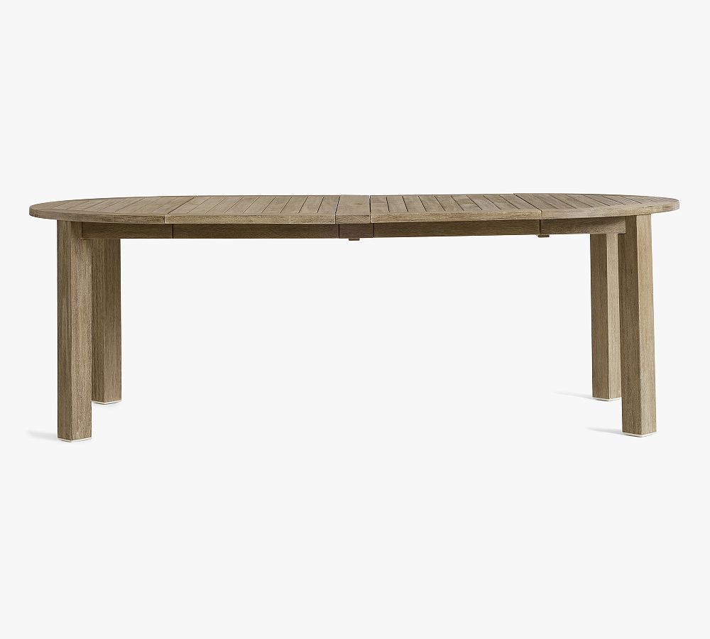 Indio FSC® Eucalyptus Round Extending Outdoor Dining Table Pottery Barn
