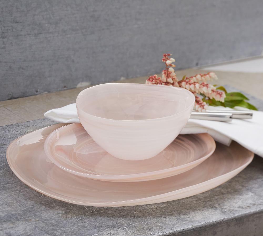 Alabaster Glass Dinnerware Collection - Blush | Pottery Barn