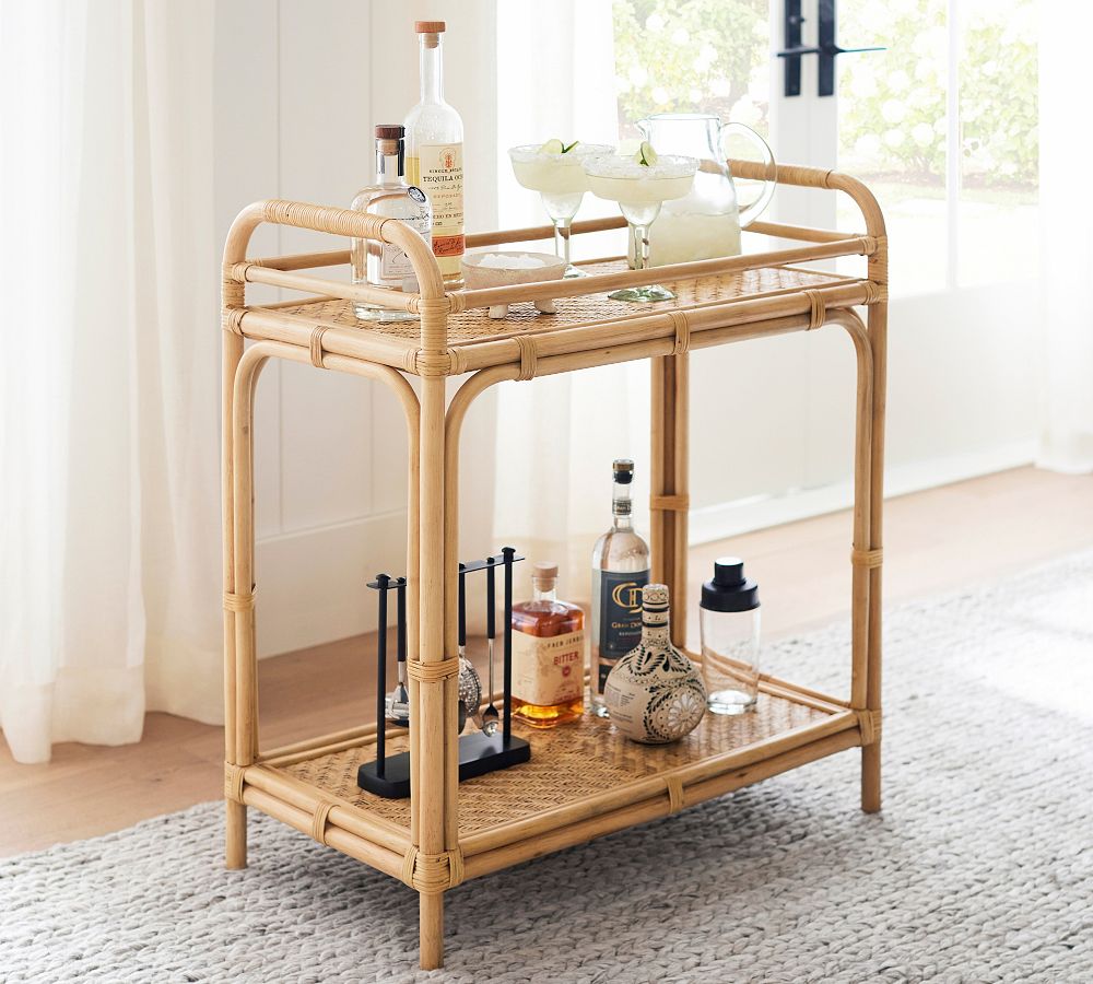 Cane Bar Cart Pottery Barn