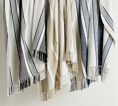Modern Farmhouse Handwoven Striped Throw | Pottery Barn