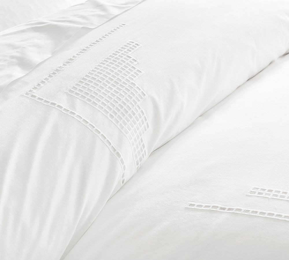 Eyelet Percale Duvet Cover | Pottery Barn