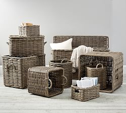 Aubrey Handwoven Basket Collection - Gray