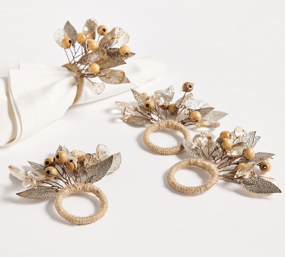 Rustic Leaf Napkin Rings - Set of 4 | Pottery Barn