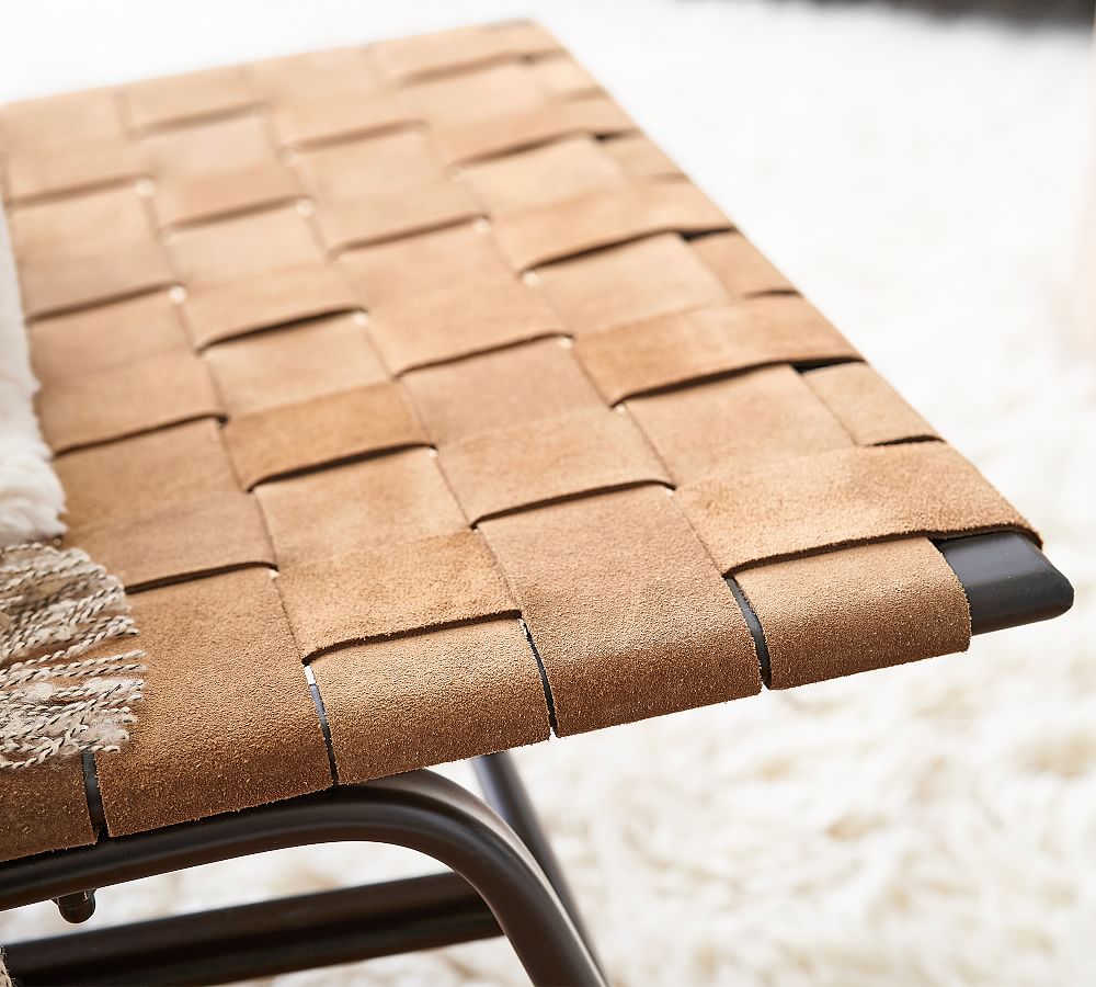 Shay Woven Leather Accent Chair | Pottery Barn