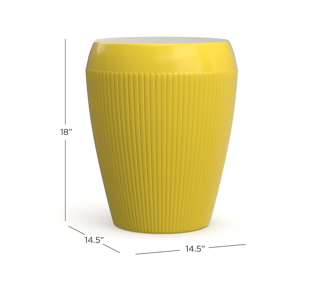 yellow ceramic side table