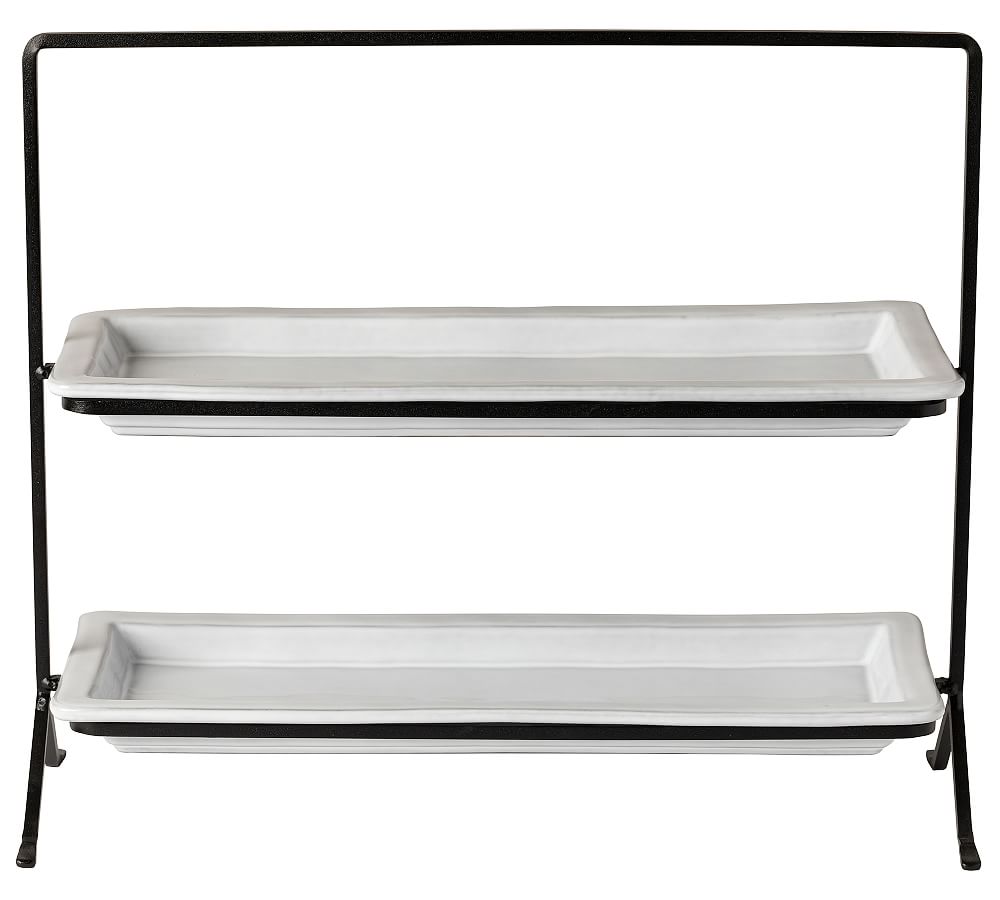 Costa Nova Plano Recycled Stoneware 2Tier Stand Pottery Barn