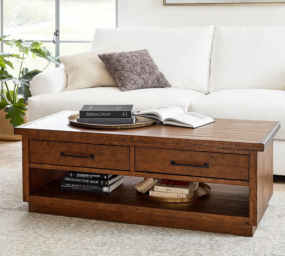 Novato Rectangular Reclaimed Wood Coffee Table Pottery Barn