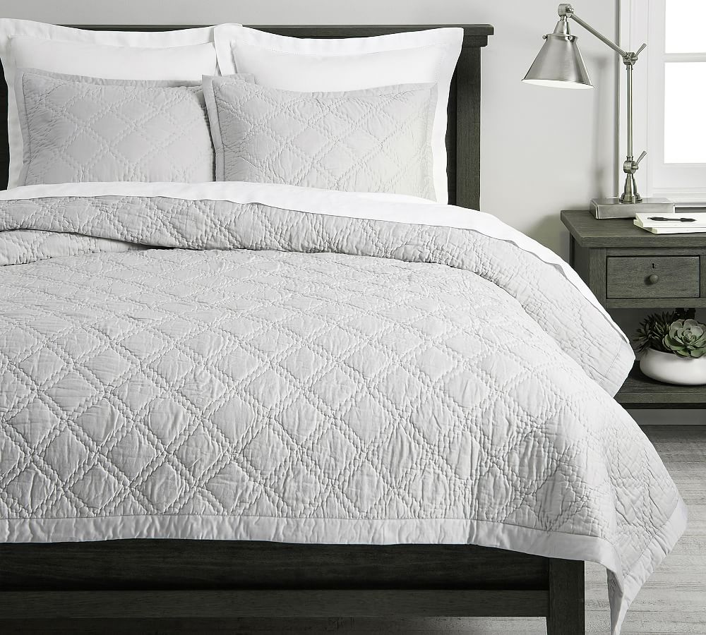 Washed Sateen Handcrafted Quilt & Shams | Pottery Barn