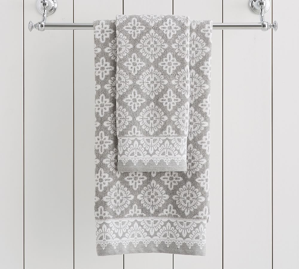 Alva Organic Jacquard Towels | Pottery Barn