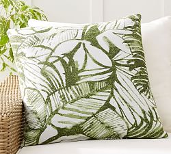 Sunbrella® All Over Palm Leaf Outdoor Pillow