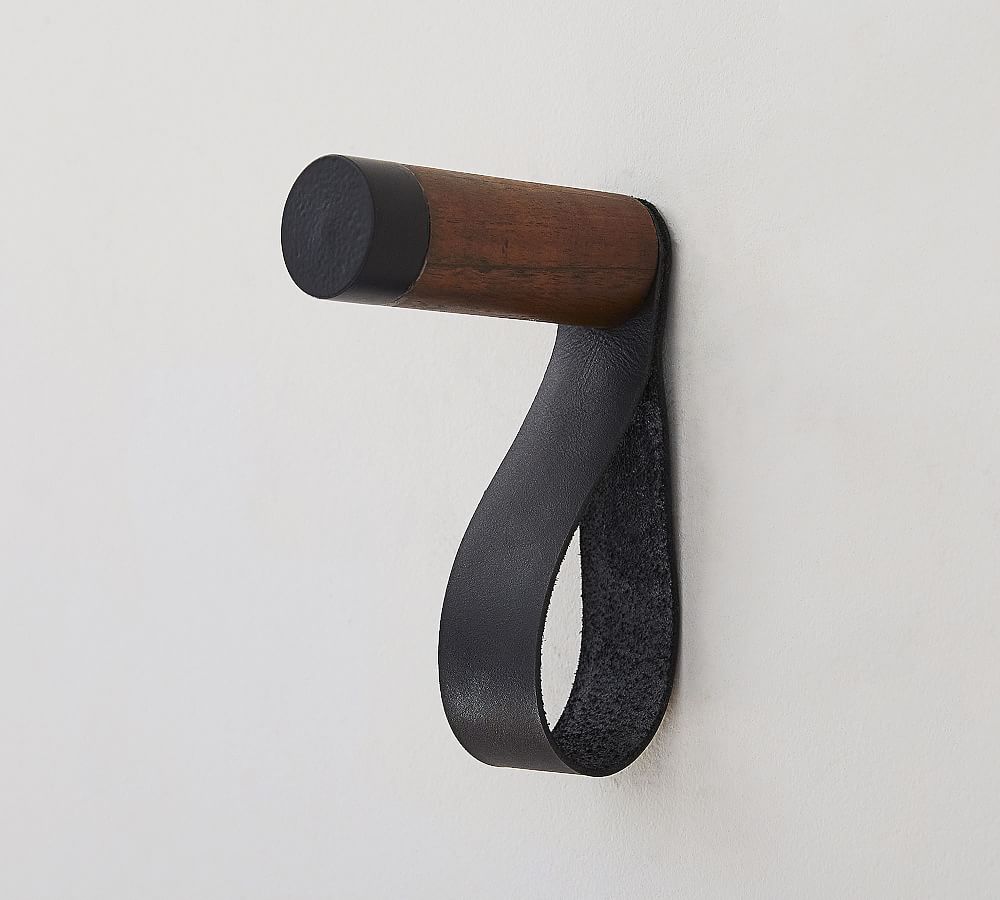 Hopper Single Hook with Leather Loop Pottery Barn