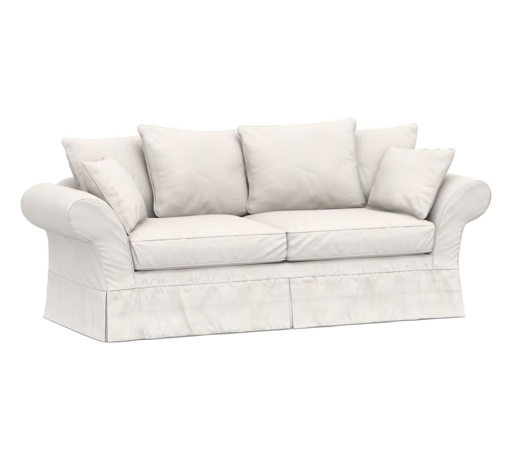 Charleston Slipcovered Grand Sofa 96", Polyester Wrapped Cushions
