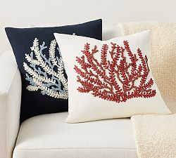 Coral Applique Pillow